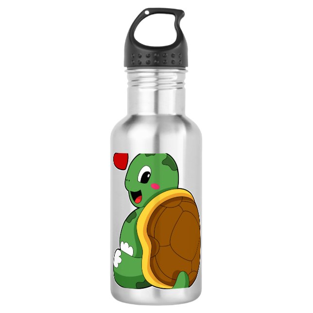 Bouteille D'eau Tortue au coeur (Devant)