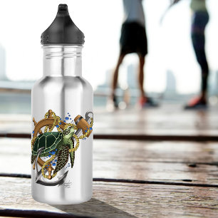 Bouteille D'eau Tortue de mer bleu vert