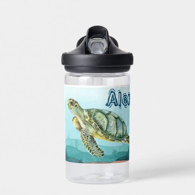 Bouteille D'eau Tortue de mer Nom personnalisé (Avant)