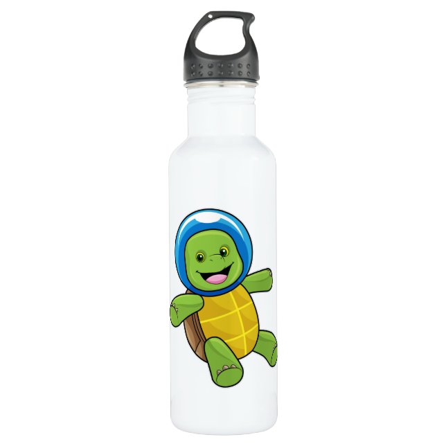 Bouteille D'eau Tortue en astronaute avec boule de verre (Devant)