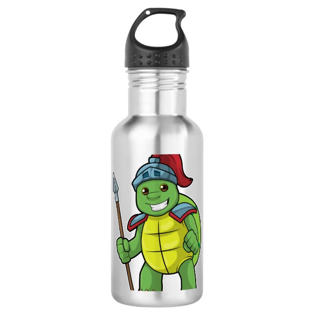 Bouteille D'eau Tortue en guerrier avec Spear & Helmet (Devant)