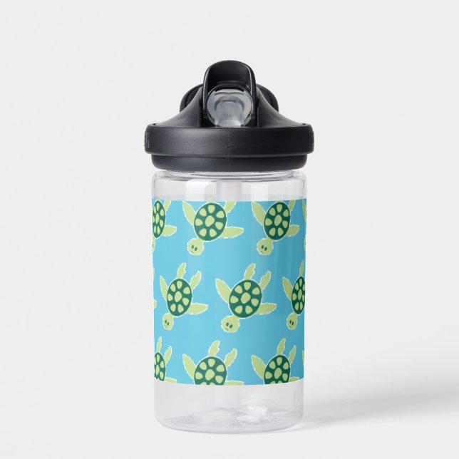 Bouteille D'eau Tortues Motif bleu (Avant)
