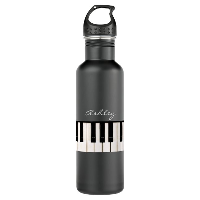 Bouteille D'eau Touches de piano sans votre nom ou autre texte 🎹 (Devant)