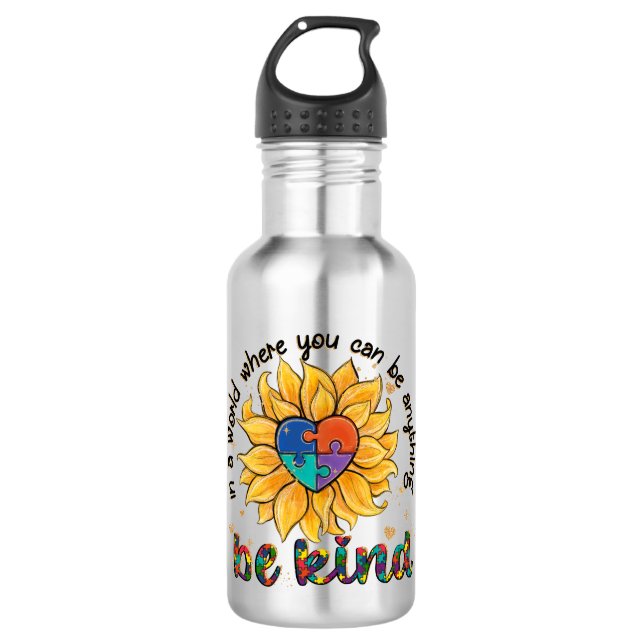 Bouteille D'eau Tournesol autiste (Devant)