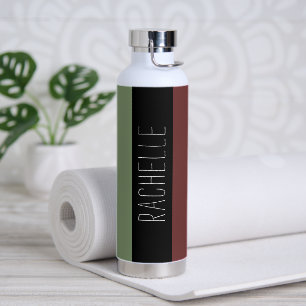Bouteille D'eau Tracées modernes multicolores avec nom