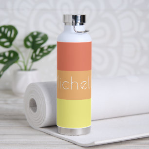 Bouteille D'eau Tracées modernes multicolores avec nom
