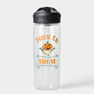 Bouteille D'eau Tracer ou traiter les os croisés Halloween visage 