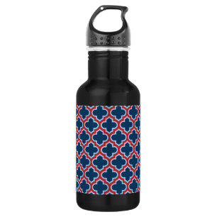 Bouteille D'eau Trellis Marocain Bleu et Rouge, Réseau, Quatrefeui