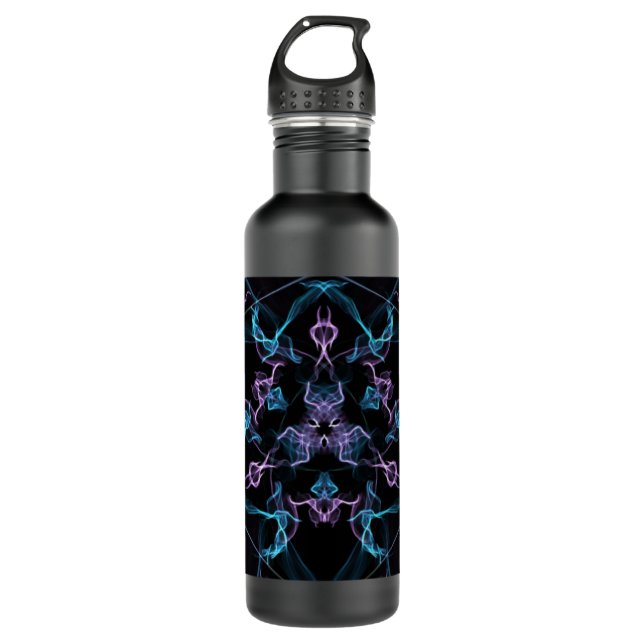 Bouteille D'eau Triangle bleu et violet Mandala (Devant)