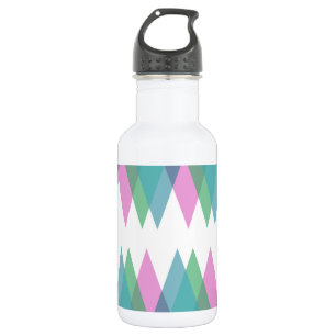 Bouteille D'eau Triangles rose et vert