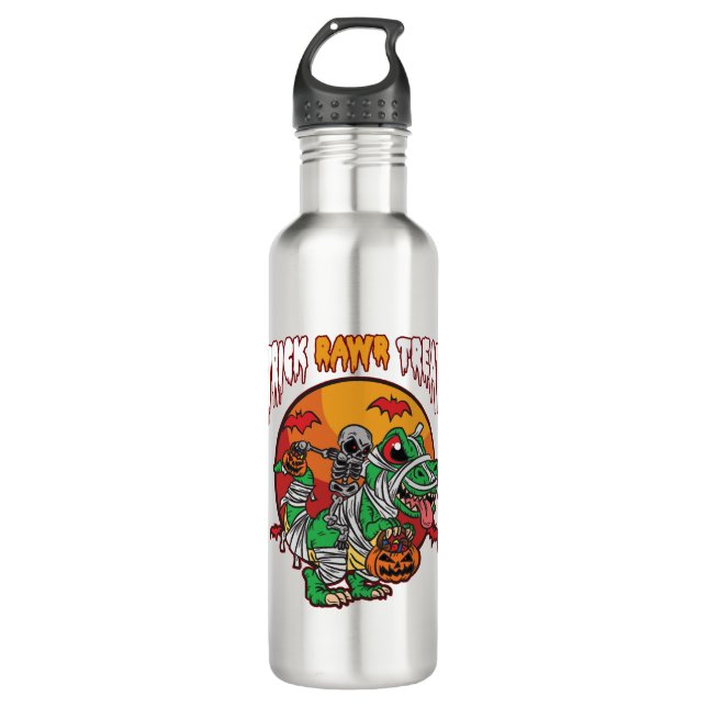 Bouteille D'eau Trick Rawr Treat Spooky Halloween Dinosaur (Devant)