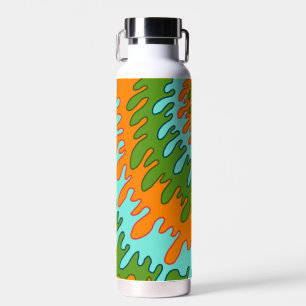 Bouteille D'eau Trippy Green Orange Liquid Dripe Motif Y2K