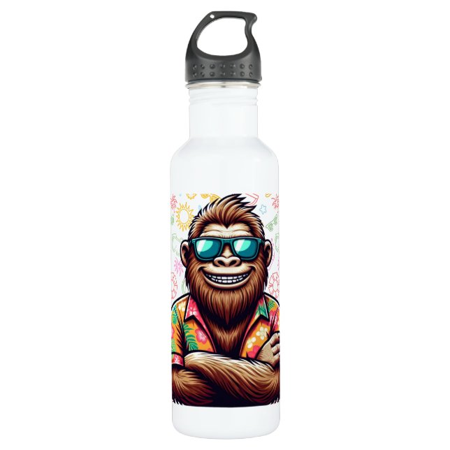 Bouteille D'eau Tropical/beach yeti/bigfoot (Devant)