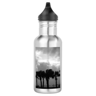 Bouteille D'eau Tropical Stormy Ciels Grayscale Water Bottle
