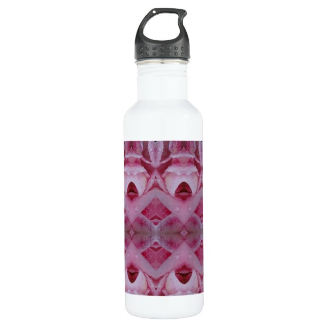 Bouteille D'eau Tulipe rose Ikat 7 (Devant)