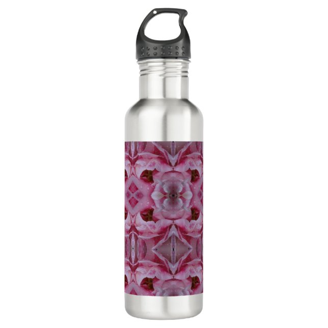 Bouteille D'eau Tulipe rose Ikat aussi (Devant)