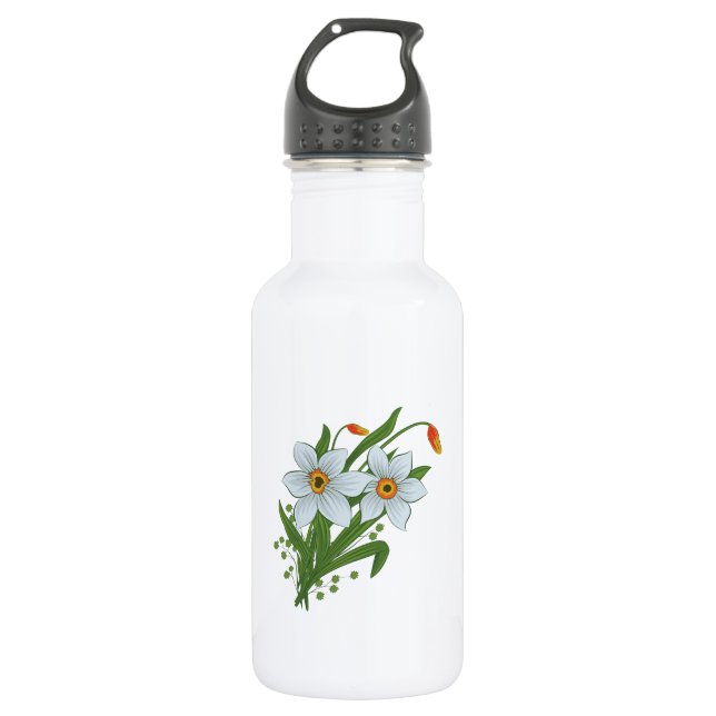 Bouteille D'eau Tulipes et jonquilles Fleurs (Devant)
