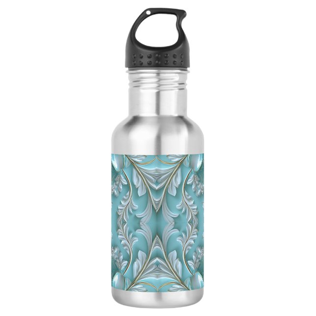 Bouteille d'eau turquoise blanche (Devant)