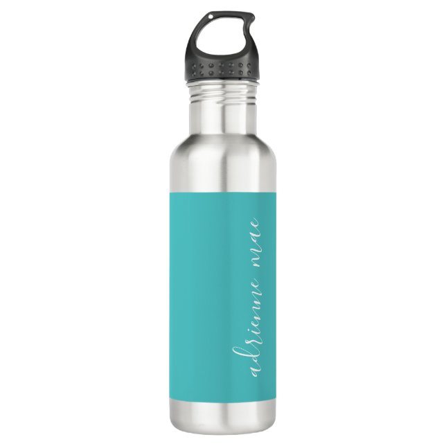 Bouteille D'eau Turquoise et blanc personnalisés (Devant)
