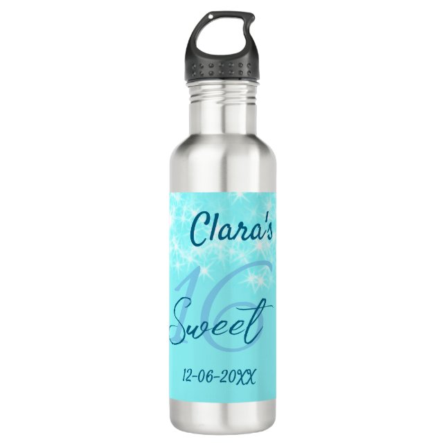 Bouteille D'eau Turquoise turquoise agate doux 16 anniversaire ajo (Devant)