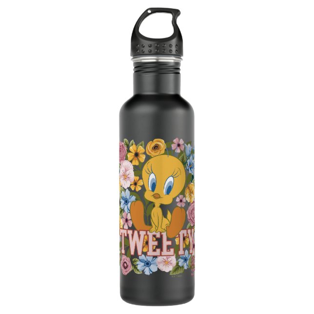 Bouteille D'eau TWEETY™ Broderie Florale Graphique (Devant)