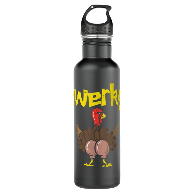 Bouteille D'eau Twerky Turkey Butt Funny Thanksgiving Twerk Dance (Devant)