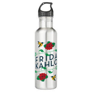 Bouteille D'eau Typographie florale de Frida Kahlo  