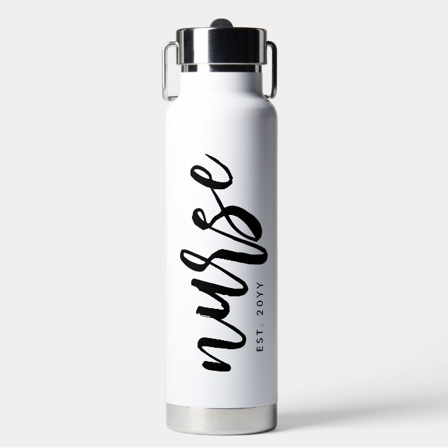 Bouteille D'eau Typographie personnalisée de la brosse infirmière  (Salle de sport)