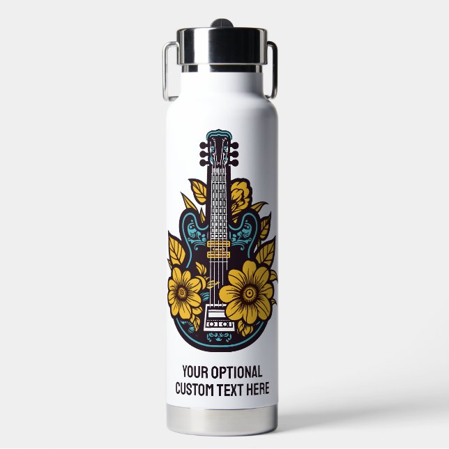 Bouteille D'eau Ukulele de texte et de couleur personnalisée (Salle de sport)