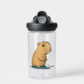 Bouteille D'eau un capybara au trou d'arrosage