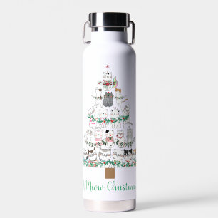Bouteille D'eau Un Meow Noël Funny Chat Tree