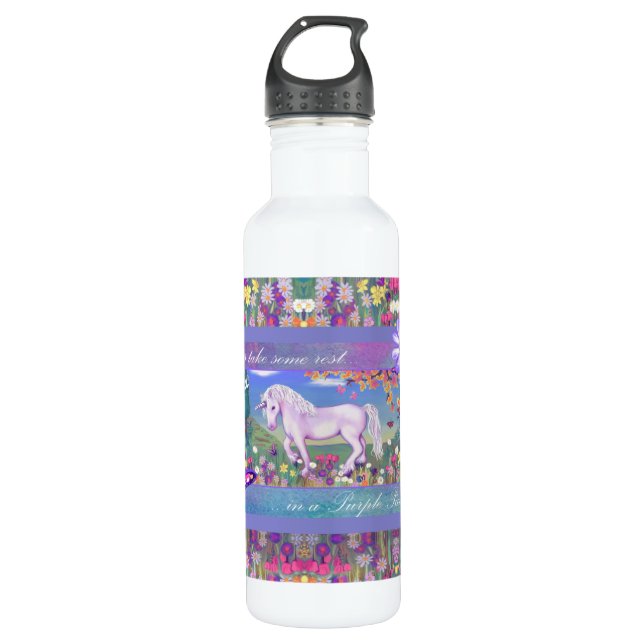 Bouteille D'eau Un paradis mauve (Devant)