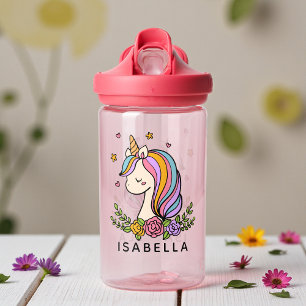 Bouteille D'eau Unicorn mignon Whimsical Girl Nom personnalisé