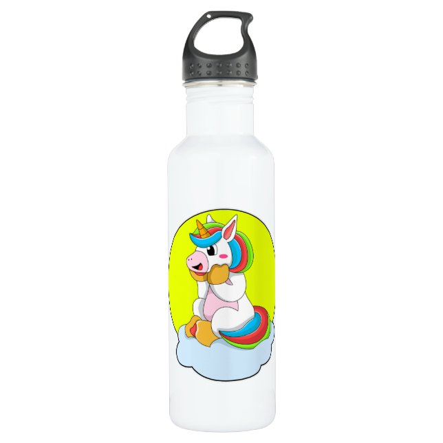 Bouteille D'eau Unicorne avec Cloud et Soleil (Devant)