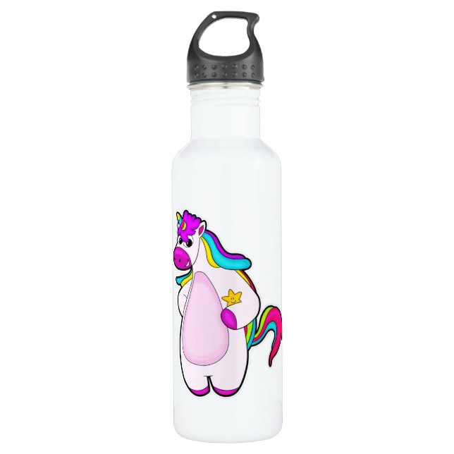 Bouteille D'eau Unicorne avec étoile (Devant)
