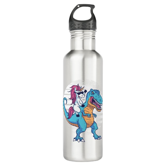 Bouteille D'eau Unicorne et T-Rex (Devant)
