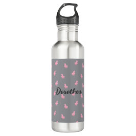 Bouteille D'eau Unicorne rose invisible sur gris