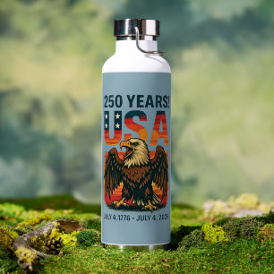 Bouteille D'eau USA 250 Years - Patriotic Bald Eagle 4 juillet 202
