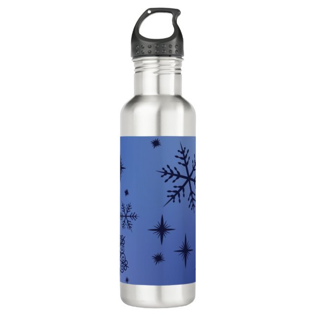 Bouteille D'eau Vacances Bleu Neige Flacons (Devant)