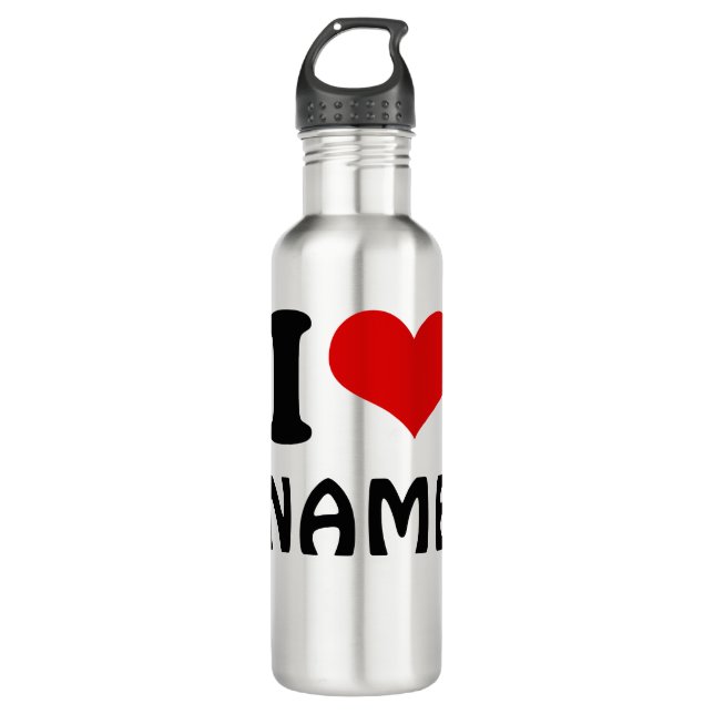 Bouteille D'eau Valentines personnalisables Jour J'aime Coeur Pers (Devant)