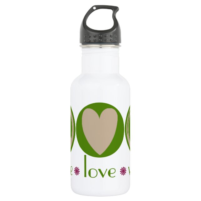 Bouteille D'eau Végétalien d'amour de paix (Devant)