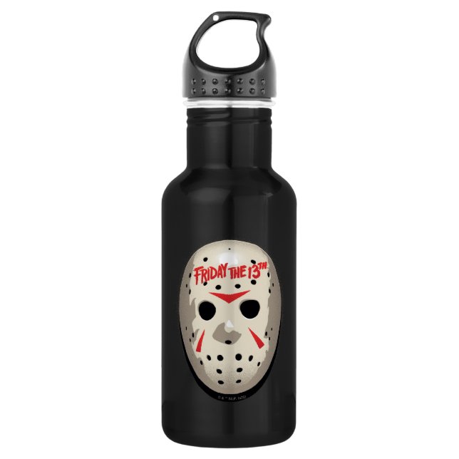 Bouteille D'eau Vendredi 13 | Graphique de masque de hockey (Devant)