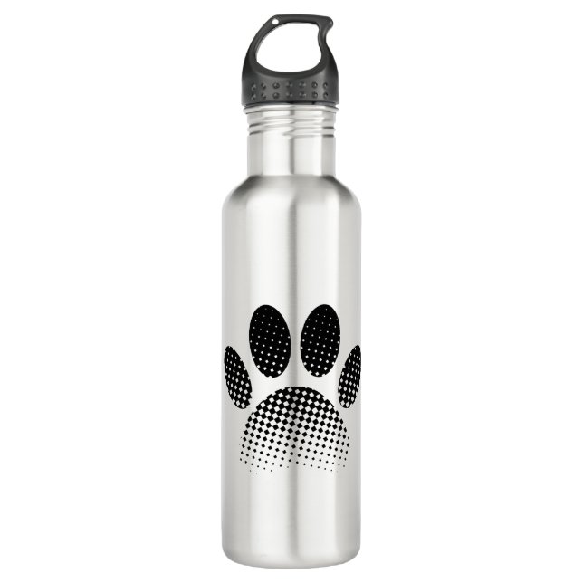 Bouteille D'eau Vérifier l'Empreinte de patte Motif à demi-teinte (Devant)