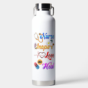 Bouteille D'eau Verres de soins infirmiers Inspirer Amour Guérir M