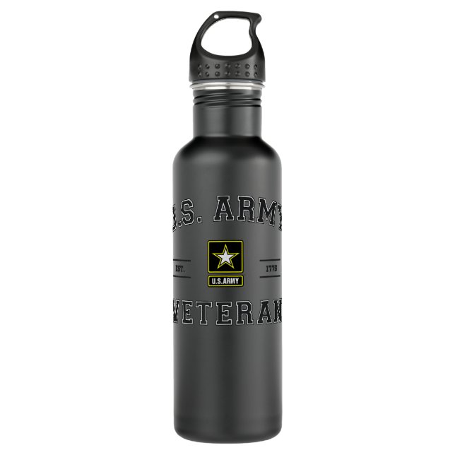 BOUTEILLE D'EAU VÉTÉRAN DE L'ARMÉE DES ÉTATS-UNIS (Devant)
