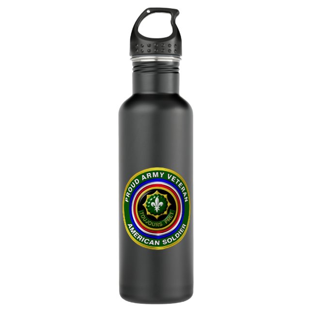 Bouteille D'eau Vétéran du 2e régiment de cavalerie blindé (Devant)