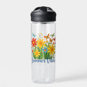 Bouteille D'eau Vibrations d'été Floral avec Papillons