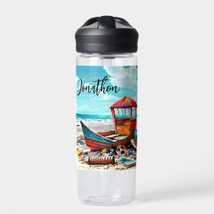 Bouteille D'eau Vieux Bateau Déserté Personnalisé