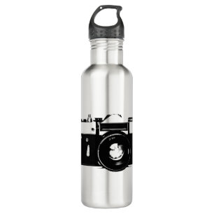 Bouteille D'eau Vieux rétro appareil-photo monochrome de SLR