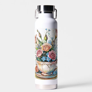 Bouteille D'eau Vin floral Motif - Aquarelle douce Boho art